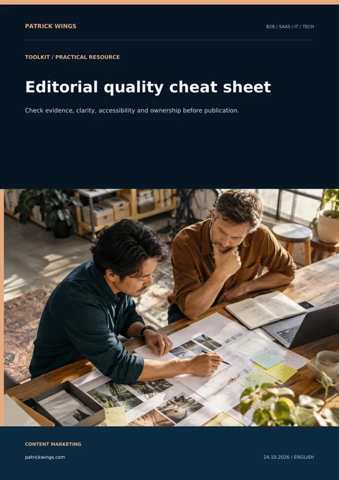 Editorial quality cheat sheet Book cover: Editorial quality cheat sheet
